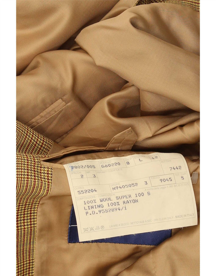 Giacca blazer da uomo a 2 bottoni Gieves & Hawkes UK 42 XL lana pied de poule marrone
