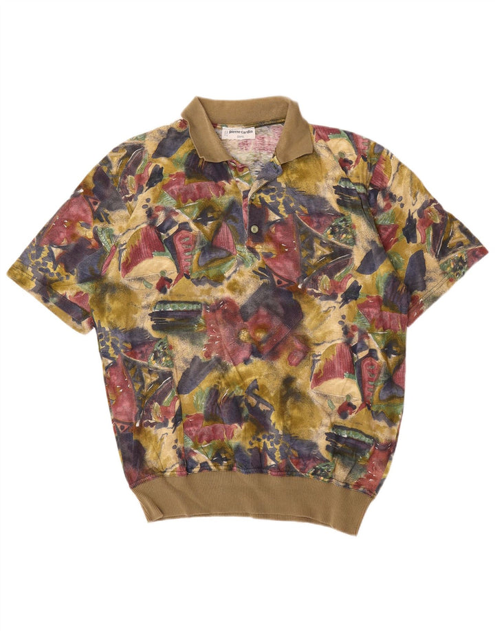 Polo grafica da uomo Pierre Cardin in cotone geometrico multicolore medio