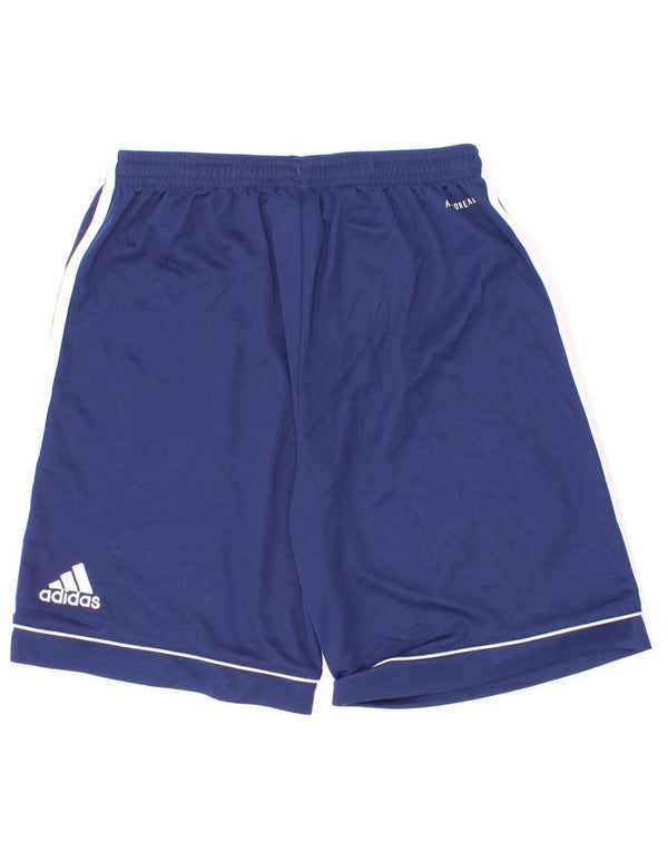 Pantaloncini sportivi Adidas Aeroready da ragazzo 13-14 anni in poliestere blu navy