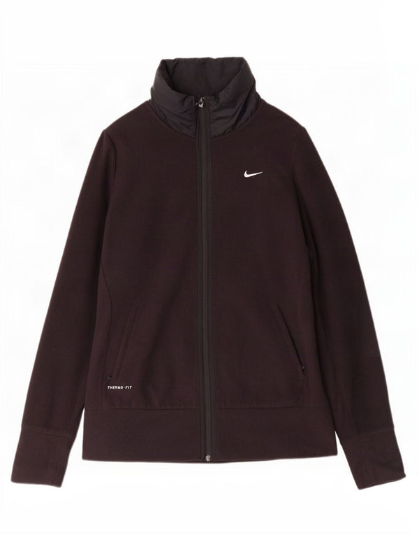 Giacca in pile Nike Therma-Fit da donna UK 14 medio nero poliestere