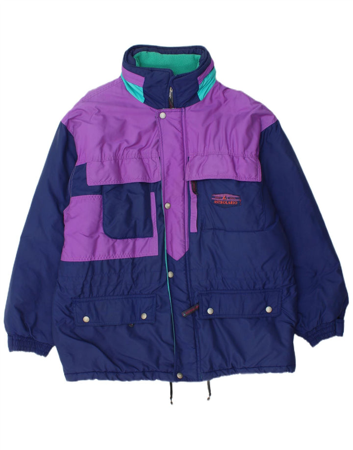 Giacca da sci con cappuccio da uomo Astrolabio UK 38 Medium Blu Navy Colourblock
