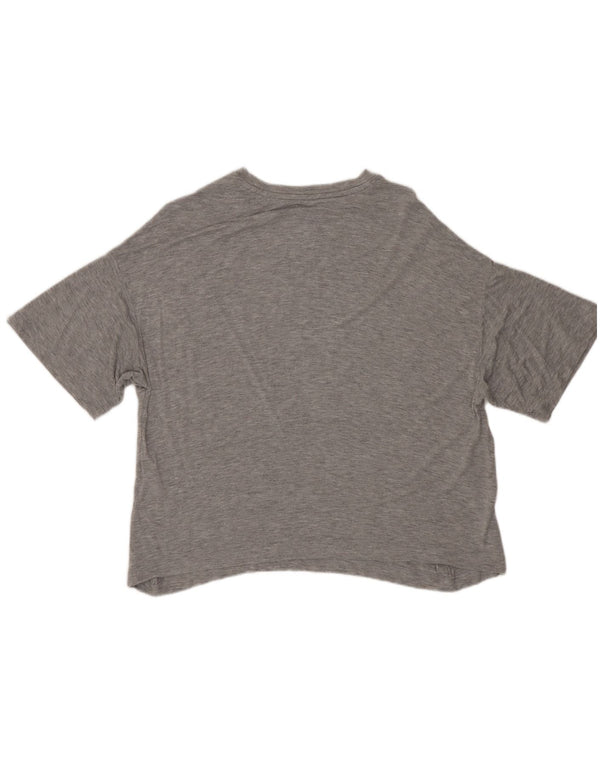 T-shirt da donna vestibilità ampia Dkny UK 14 Rayon grigio medio