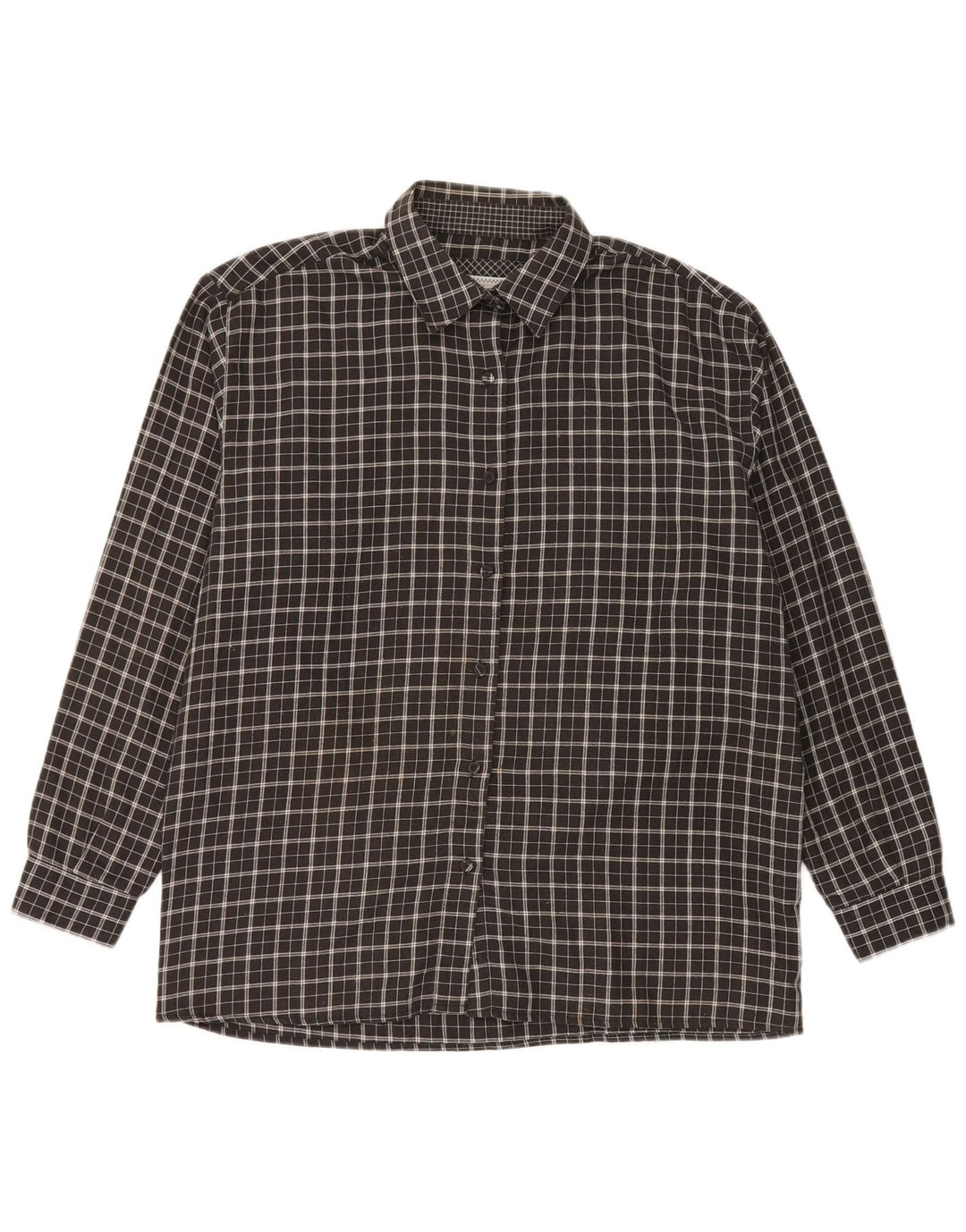 Camicia in flanella da donna Amaranto UK 16 Poliestere a quadri neri grandi