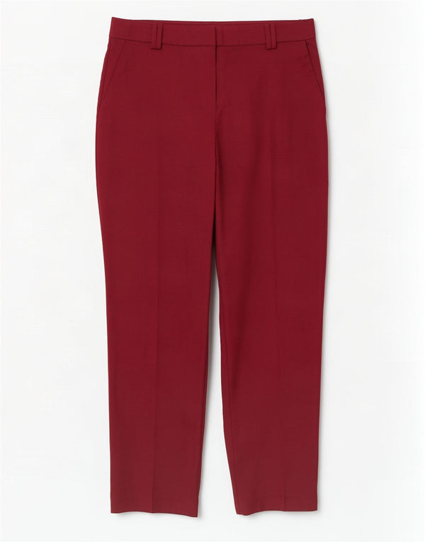 Pantaloni chino slim da donna Marks & Spencer UK 12 medi W34 L30 Borgogna