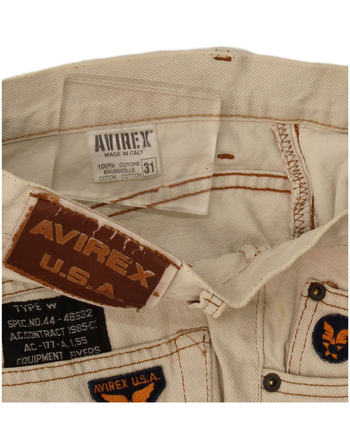 Pantaloncini di jeans da donna Avirex W31 cotone bianco sporco medio