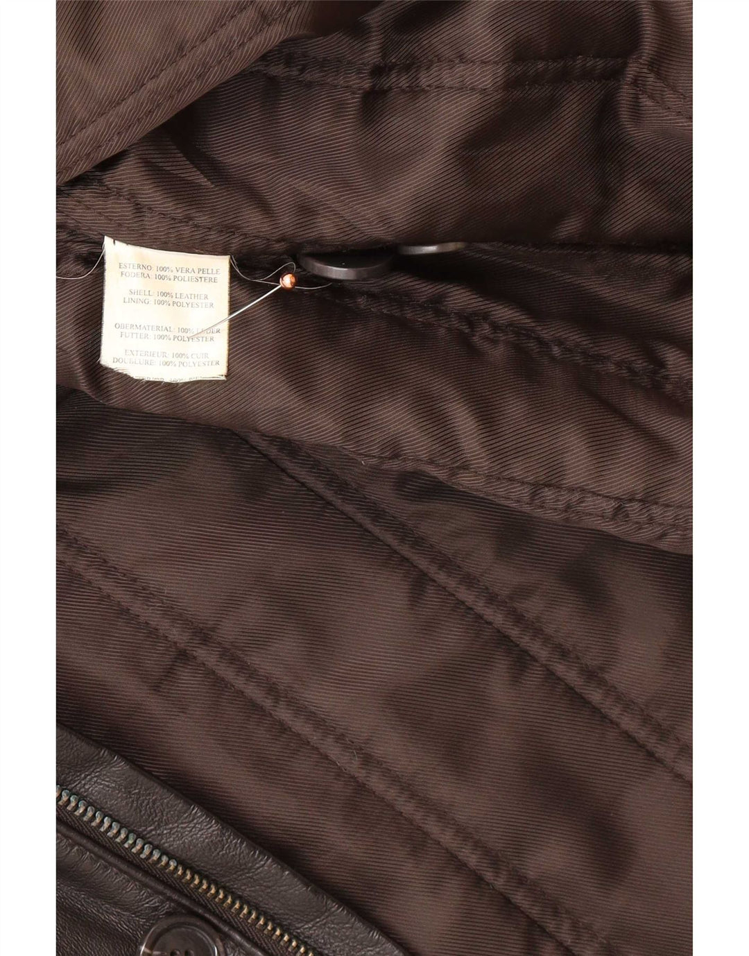 Cappotto in pelle vintage da uomo IT 58 3XL Nero