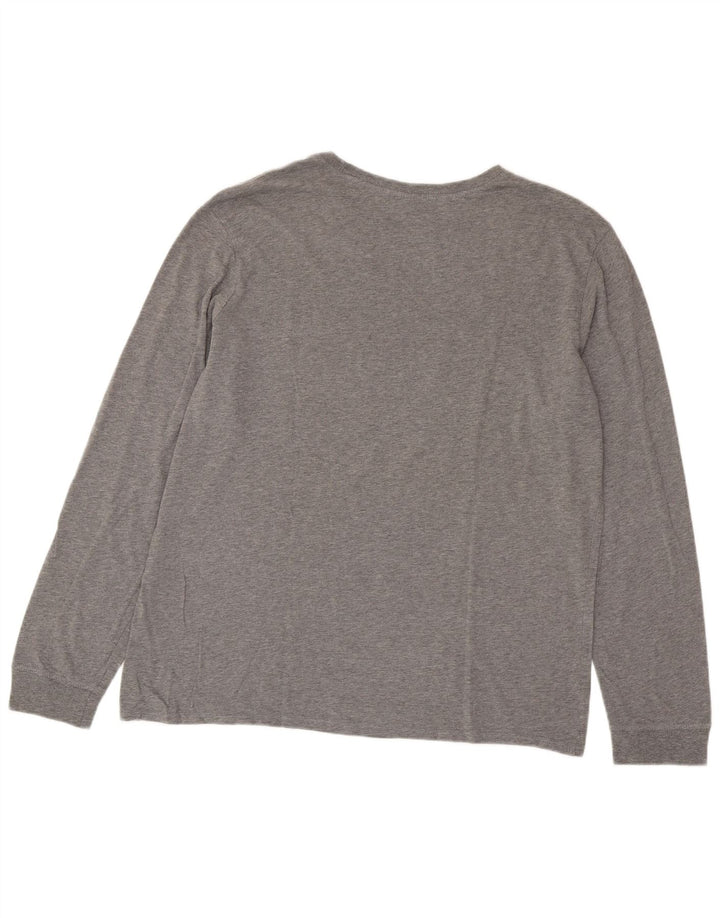 NIKE Top da uomo con taglio atletico grafico manica lunga XL grigio chiazzato