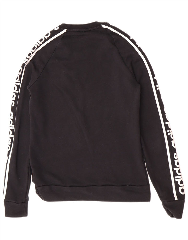 Felpa grafica da donna Adidas Jumper UK 12/14 cotone nero medio
