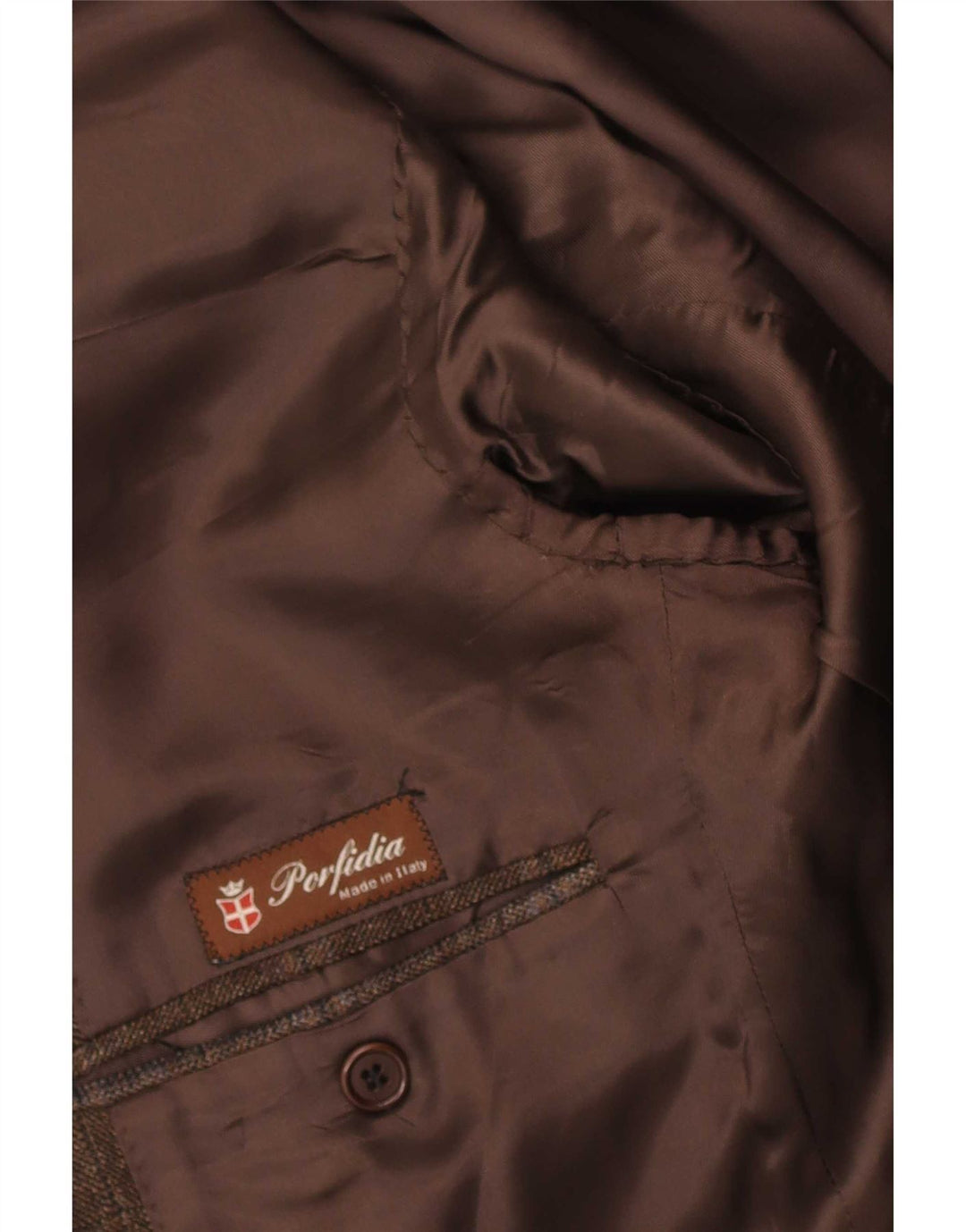 Giacca blazer vintage da uomo a 3 bottoni UK 38 a quadri marrone medio