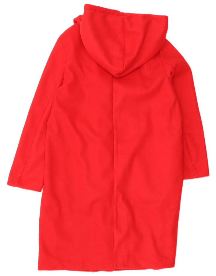 Cappotto con cappuccio da donna Zara UK 14 poliestere rosso medio