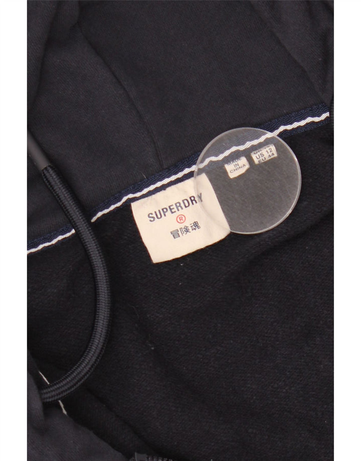 Maglione con cappuccio e zip da donna SUPERDRY UK 16 Large Blu Navy