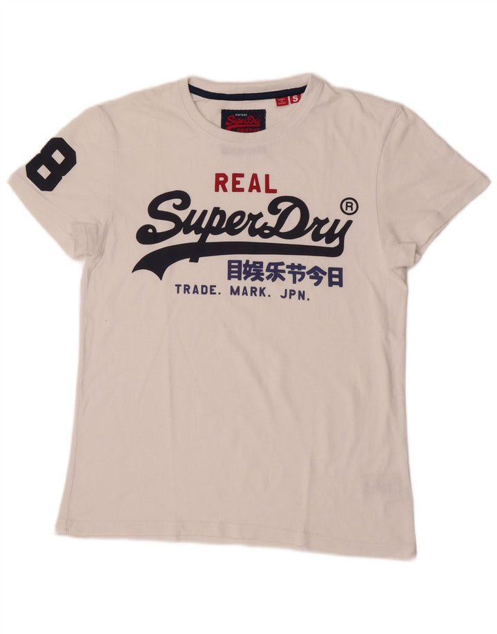 T-shirt grafica da uomo Superdry Top Small in cotone bianco