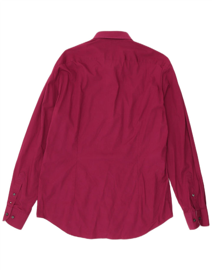 Camicia aderente da uomo Tommy Hilfiger taglia 41 16 grande cotone rosa