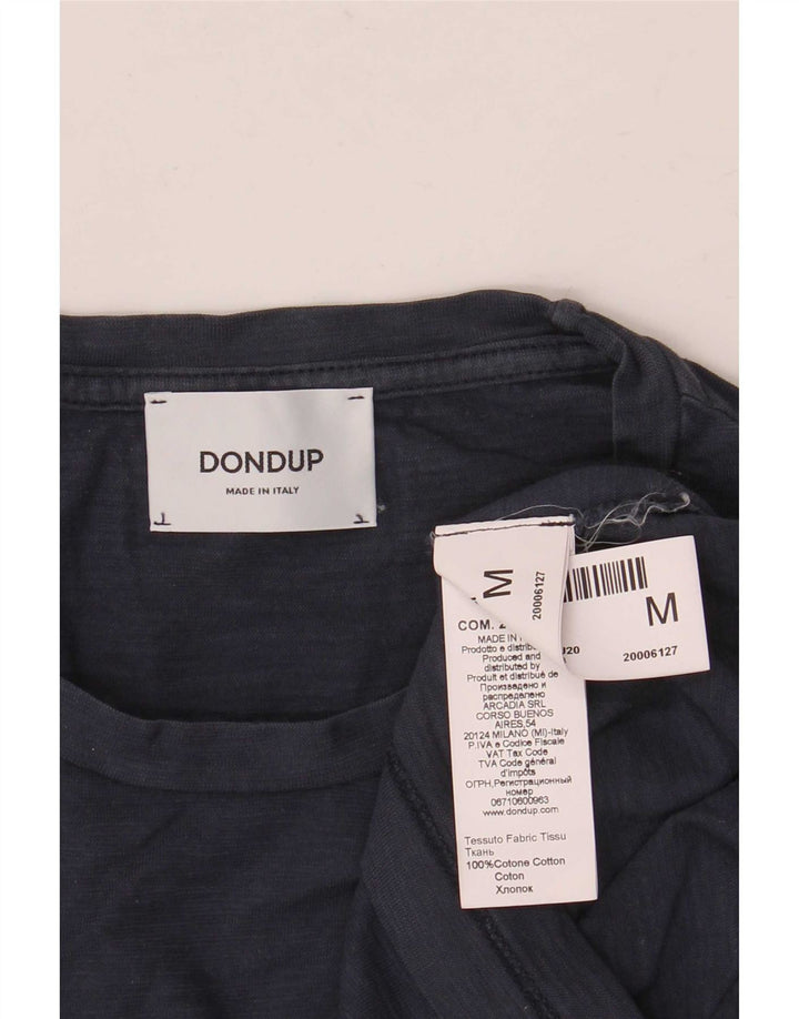 Dondup T-shirt grafica da uomo Top in cotone blu navy medio