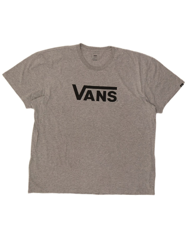 T-shirt grafica da uomo con vestibilità classica Vans 2XL in cotone chiazzato grigio