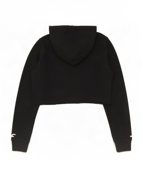 Maglione con cappuccio corto da donna Hollister UK 10 piccolo cotone nero