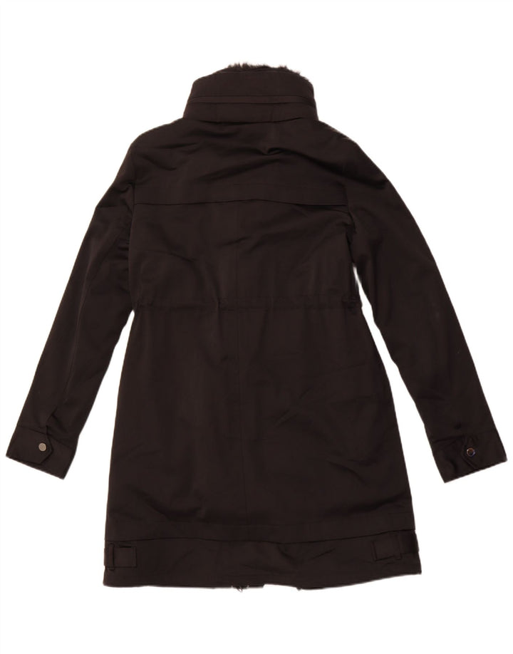 Cappotto ZARA Donna UK 6 XS Nero Poliestere