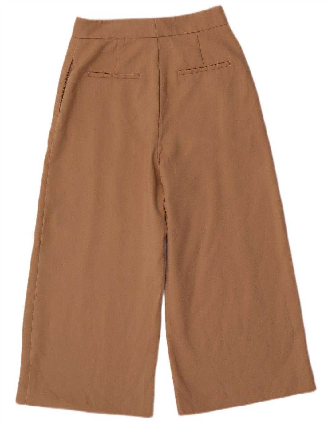 Pantaloni corti da donna ZARA a gamba larga medi W28 L24 poliestere beige