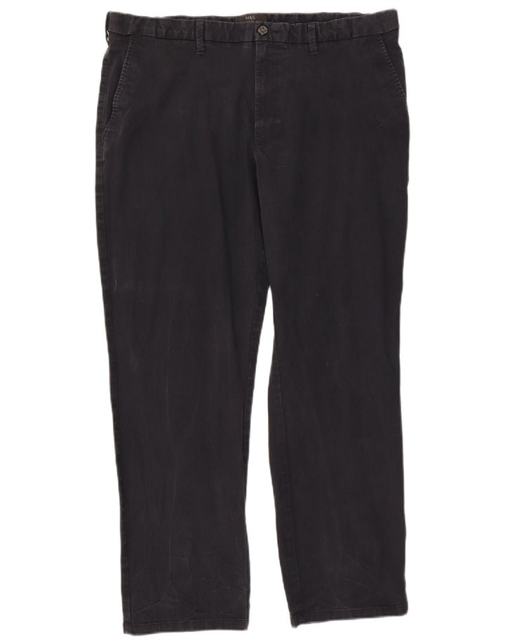 Pantaloni chino regolari da uomo Marks & Spencer W40 L31 cotone blu navy