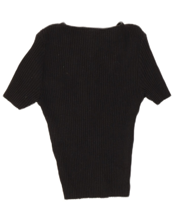Top corto da donna Zara in camicetta UK 8 piccolo in cotone nero