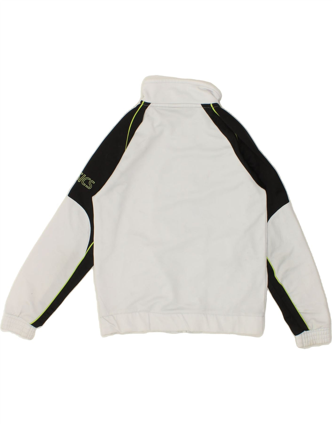 ASICS Boys Graphic Tracksuit Top Jacket 10-11 Years White Colourblock Vintage Asics and Second-Hand Asics from Messina Hembry 