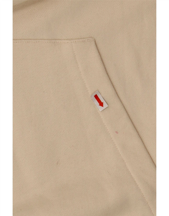 REEBOK Felpa con cappuccio oversize da donna UK 16 Large in cotone bianco sporco