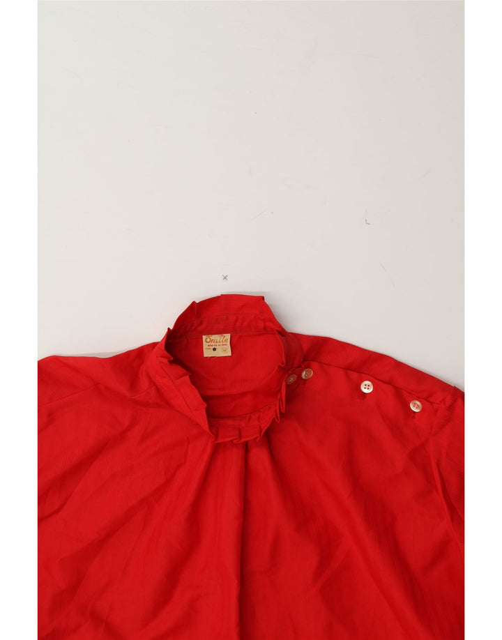VINTAGE Womens Oversized Blouse Top UK 14 Medium Red Vintage Vintage and Second-Hand Vintage from Messina Hembry 