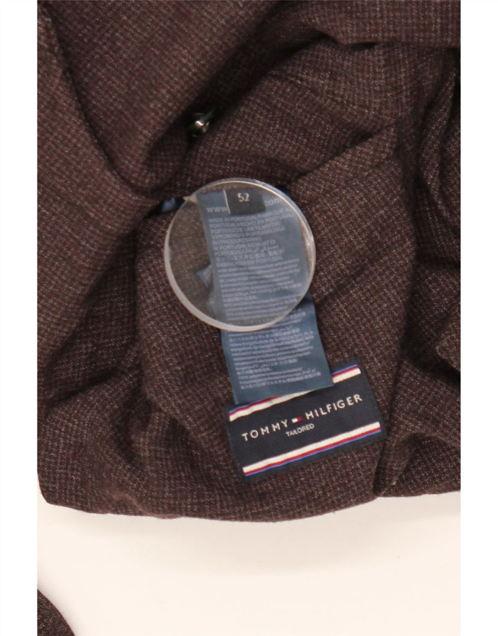 Giacca blazer da uomo a 2 bottoni su misura Tommy Hilfiger IT 52 XL lana marrone