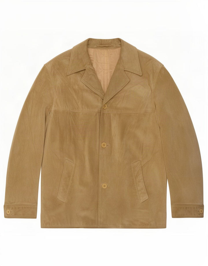 Giacca in pelle scamosciata da uomo Pollini UK 38 in pelle verde medio