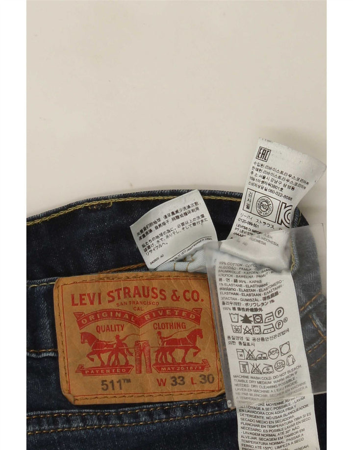 Jeans Levi's Uomo 511 Slim W33 L30 Cotone Blu Navy