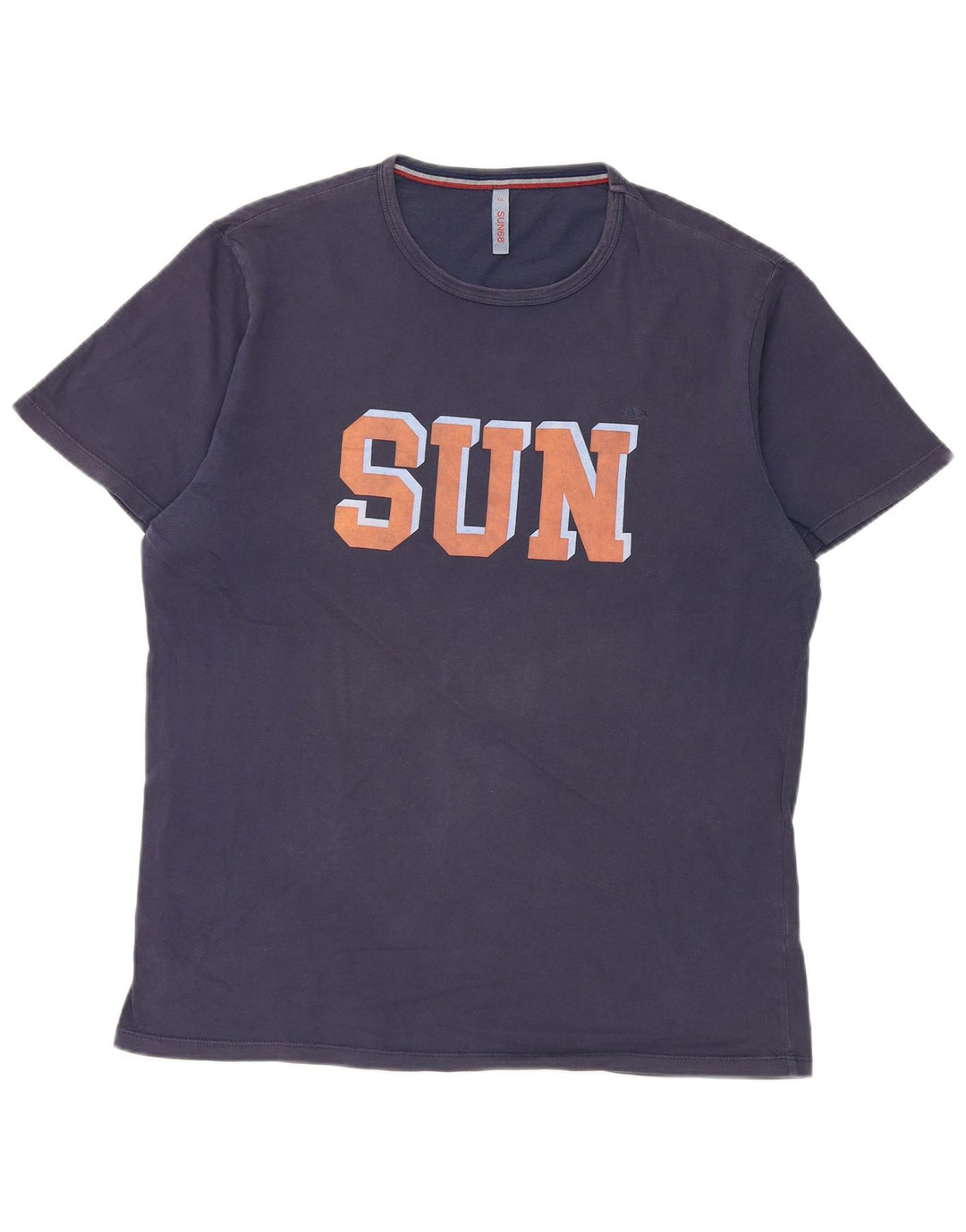 T-shirt grafica da uomo Sun68 Top 2XL cotone blu navy