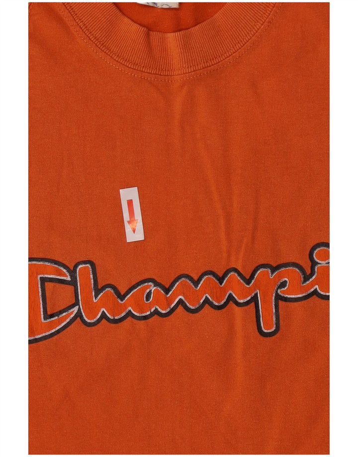 T-shirt grafica da uomo Champion Top in cotone arancione medio