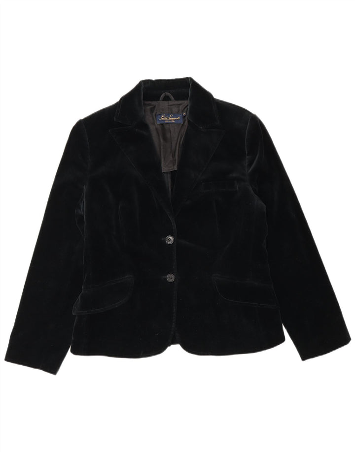 Luisa Spagnoli Giacca Blazer in Velluto da Donna a 2 Bottoni IT 44 Media Nera