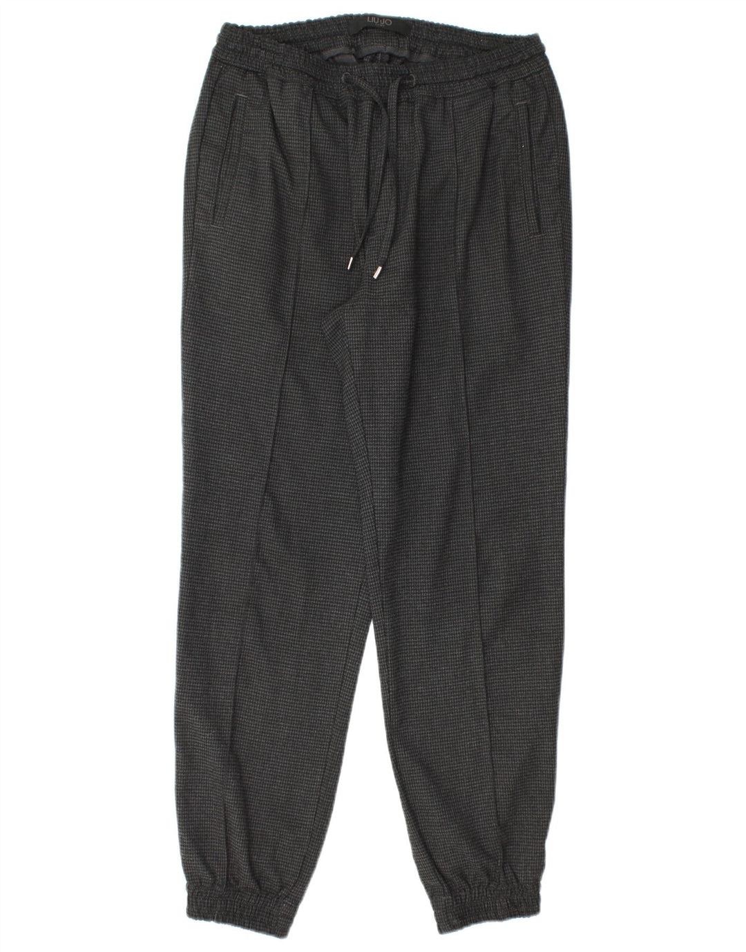 Pantaloni chino da jogging da uomo Liu Jo W30 L27 pied de poule grigi