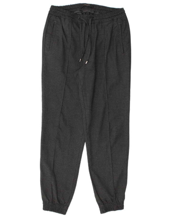 Pantaloni chino da jogging da uomo Liu Jo W30 L27 pied de poule grigi