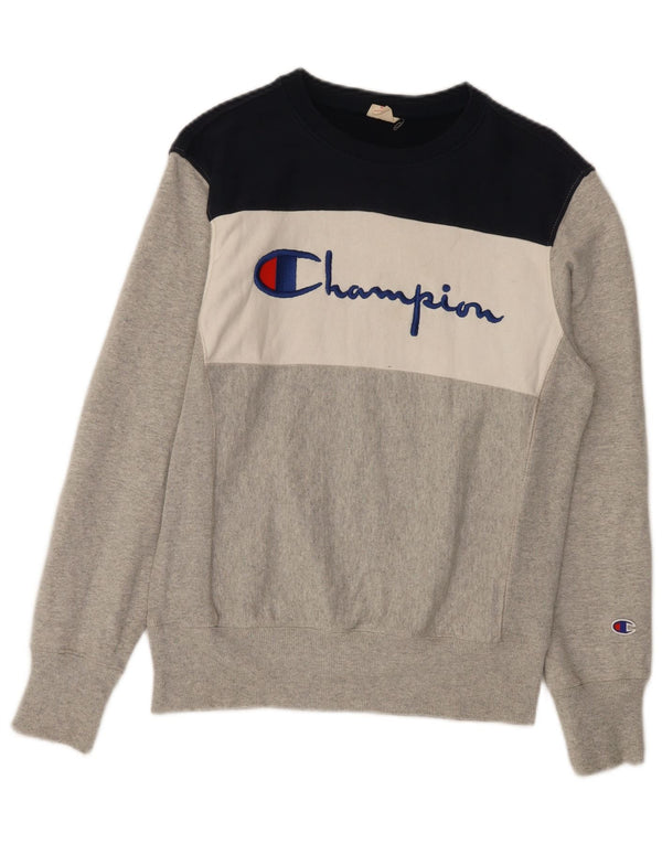 Felpa con grafica da donna Champion UK 14 Colorblock grigio medio