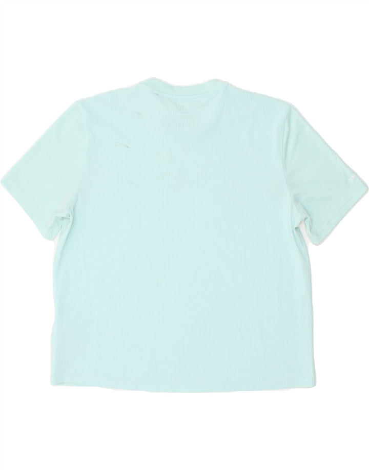 ADIDAS Womens Aeroready T-Shirt Top UK 12/14 Medium Blue Polyester Vintage Adidas and Second-Hand Adidas from Messina Hembry 