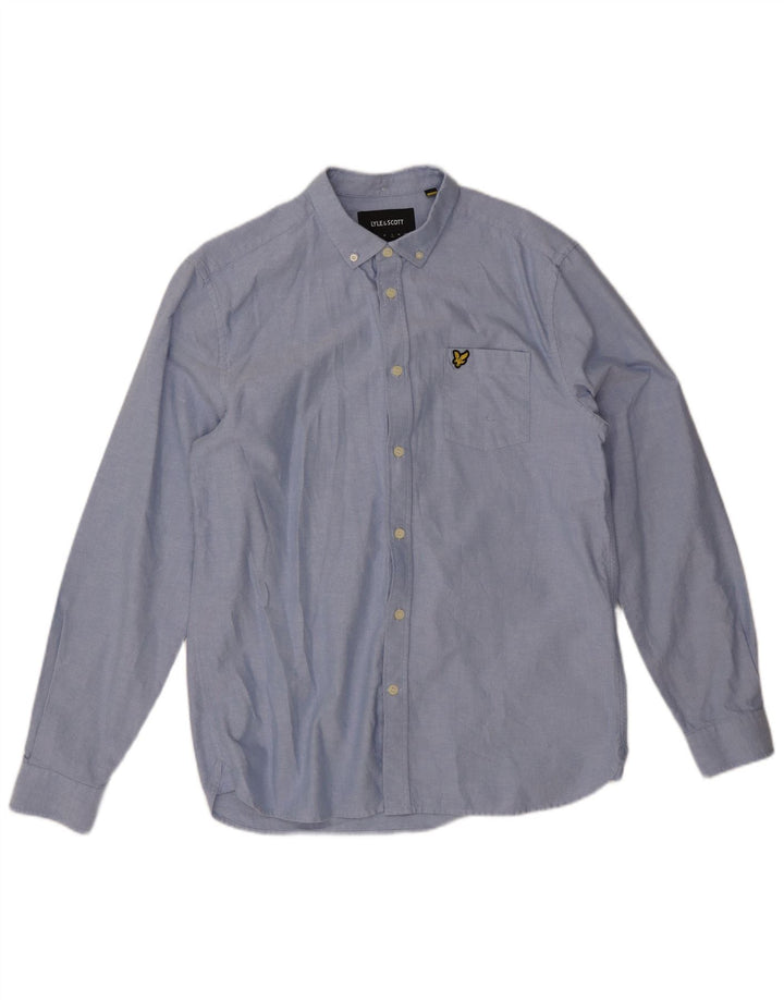 Camicia da uomo Lyle & Scott grande in cotone blu