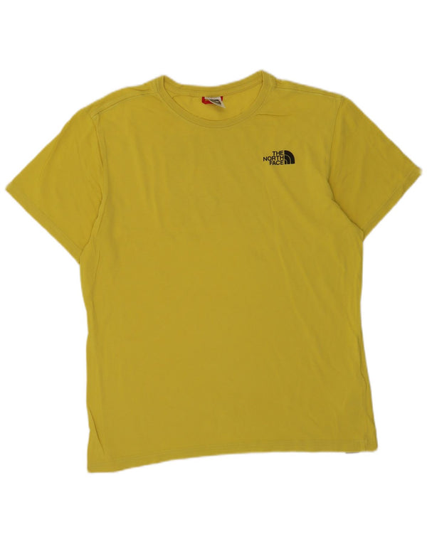 The North Face Mens Graphic T-Shirt Top Medium Yellow Cotton