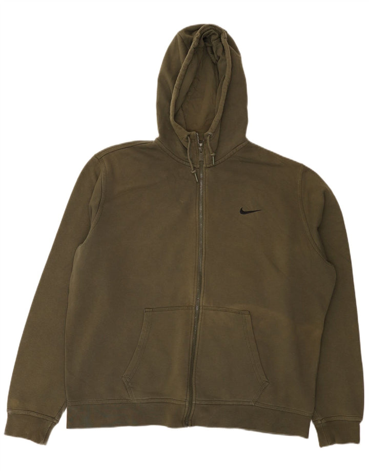 Felpa con cappuccio e zip Nike da uomo 2XL Cachi