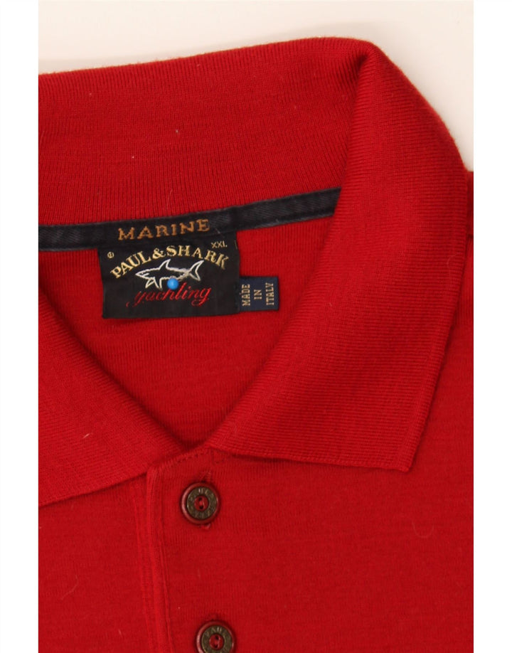PAUL & SHARK Maglione da uomo con collo alto 2XL Lana rossa