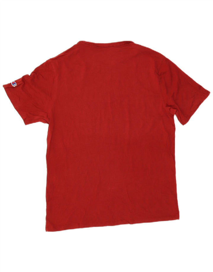 T-shirt grafica da uomo Champion Top grande in cotone rosso