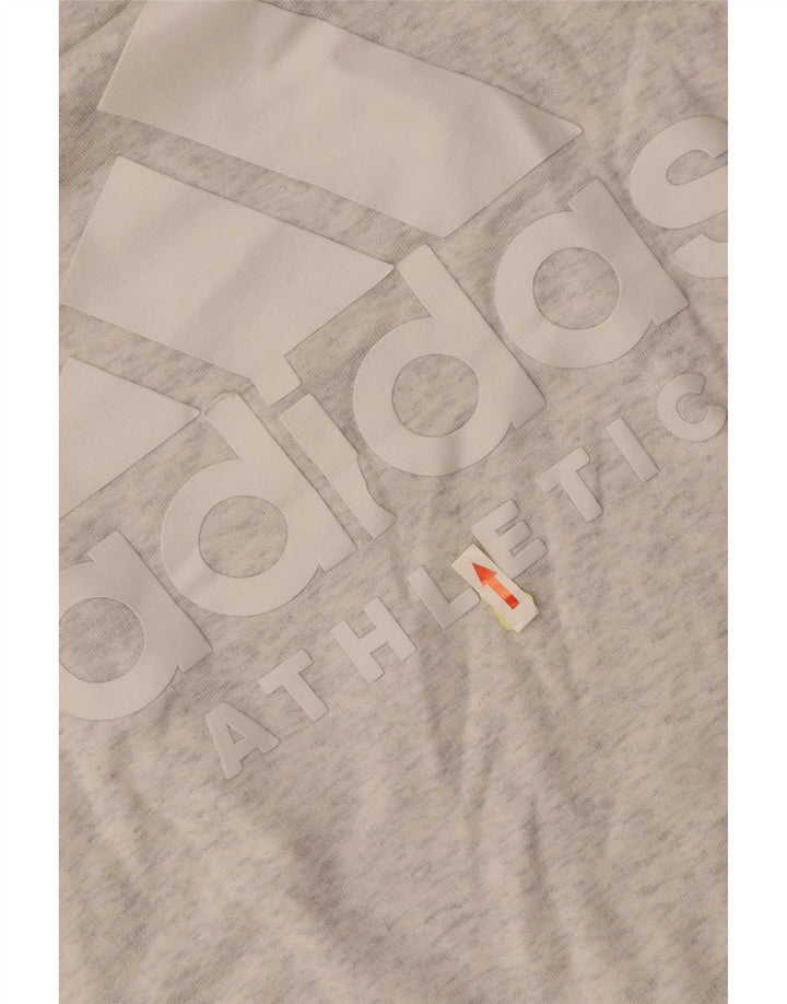 Felpa grafica da donna ADIDAS maglione UK 16 grande grigio