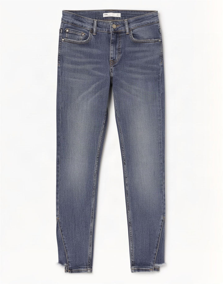 Jeans slim da donna Zara EU 38 Small W28 L28 Blu