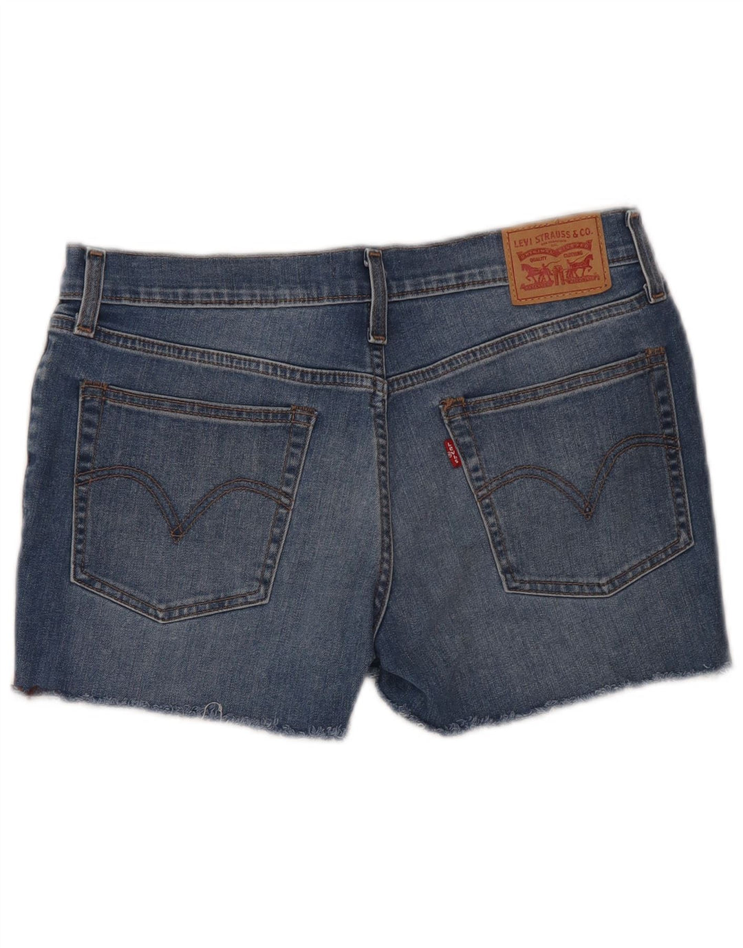 Pantaloncini di jeans da donna Levi's W29 in cotone blu medio