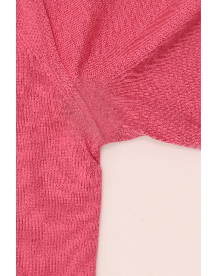 Maglione maglione con scollo a V da donna Fred Perry UK 12 Rosa medio