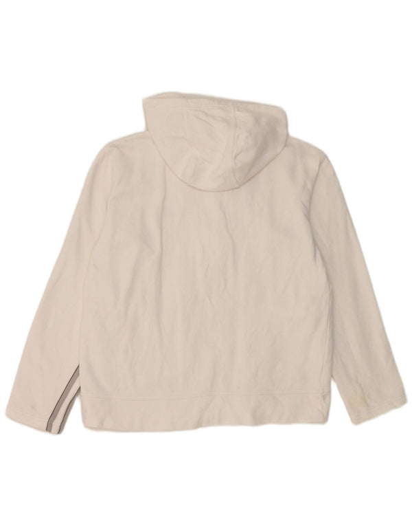 Maglione con cappuccio e zip da donna Adidas UK 14 grande cotone bianco