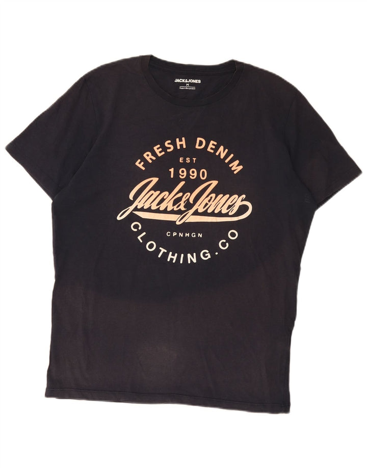 T-shirt grafica da uomo Jack & Jones Top in cotone blu navy medio