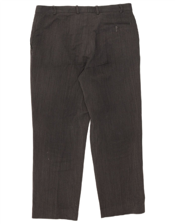 Pantaloni da abito dritti da uomo Marks & Spencer W36 L31 poliestere nero