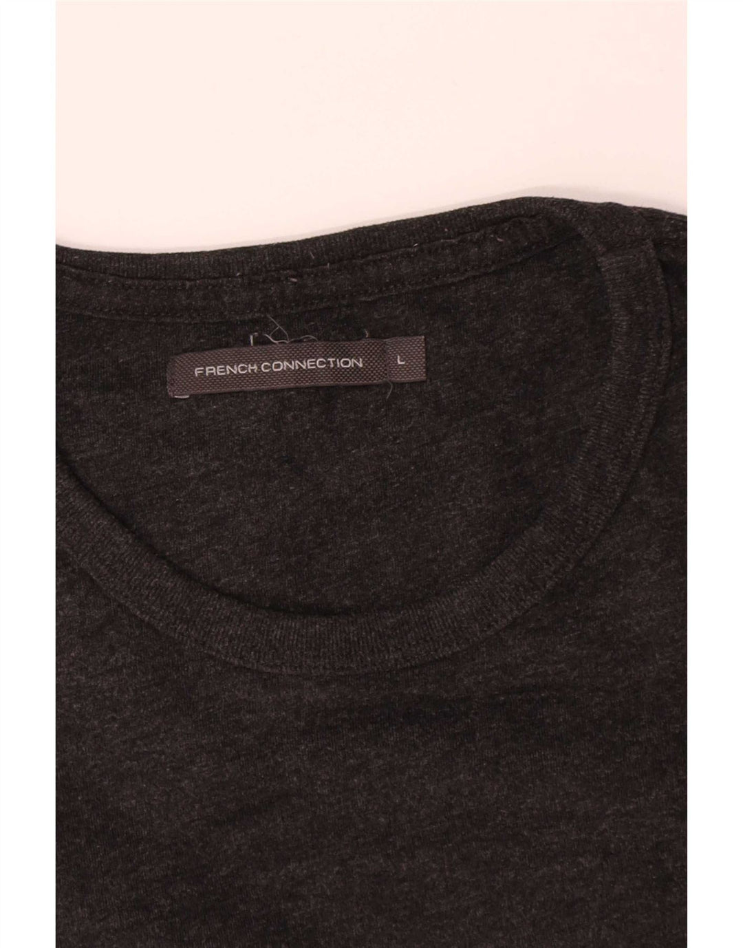 French Connection Top da uomo a maniche lunghe in cotone grigio grande